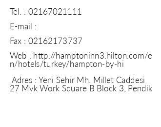 Hampton By Hilton stanbul Sabiha Gokcen Airport Hotel iletiim bilgileri